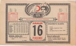 Kızılay Takvim Yaprağı -16 Aralık 1976