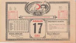 Kızılay Takvim Yaprağı -17 Aralık 1976