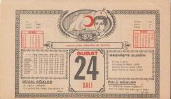 Kızılay Takvim Yaprağı -24 Şubat 1976