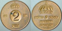 İSVEÇ 2 ÖRE 1967 KRAL 6. GUSTAF DÖNEMİ.