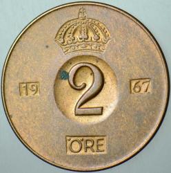 İSVEÇ 2 ÖRE 1967 KRAL 6. GUSTAF DÖNEMİ.