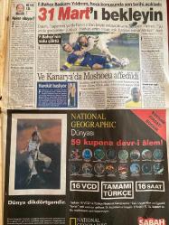 SABAH GAZETESİ DOĞUM GÜNÜ HEDİYESİ - 14 MART 2000 - 30 SAYFADIR -Şevket Kazan - Erbakan - Papa 2. Jean Paul - Ali Sabancı - Fuat Sahnk - Alp Köse - Hakan Uzan - Cem Uzan - Hüsnu Çil - Yıldırım - Daum - Trapattoni - Parreira - Moshoeu - Alp Yalman - Faruk Süren - Özhan Canaydın - Fatih Terim - Hıncal Uluç - Hakan Şükür - Xavier Subirata - Taffarel - Sergen - Ergün - Altan Tanrıkulu - Ruşen Mengi - Ahmet Vardar - Nazmi Yetkin - Nizami Metin Veziroğlu - Abdullah Turhan - Patrick McDonnell - Mort Walker - Dick Browne - Tom Armstrong - Hayallere koştular - Grip aşısı kalp krizini engelliyor - Baba banko - Papa’nın ilk aşkı - Birleşmeyi gençler yapacak - Telsim tartışması - 31 Mart’ı bekleyin - Fenerbahçe’nin solu çöktü - Ve Kanarya’da Moshoeu affedildi - Harekât başlıyor - Ya Terim ya biz - Hakan’a son talip Valencia - Golü at turu geç - Ödül taraftardan - Aslan fırsat tepti - Kum saati - 2000’in erkek sürprizi - Bodrum’a yazık oluyor - Bayram uyarıları - Unutmayın - Burakbey - Mimi ile Mut