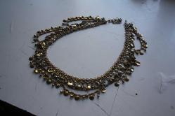 VİNTAGE ANTİKA BELKİDE OSMANLI KADIN BEL KEMERİ SARI METAL COK ESKİ (ANTİK KOLİ 22