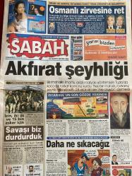 SABAH GAZETESİ DOĞUM GÜNÜ HEDİYESİ - 18 OCAK 2003 - TAM TAKIM 38 SAYFADIR -Recep Tayyip Erdoğan - Abdullah Gül - Cemal Aydın - Ali Güneş - Semih - Ortega - Ümit Davala - Xavier - Lucescu - Levent Tüzmen - Revivo - Felipe - Zerrin Özer - Hakan Altun - Hakan Peker - Nilüfer - Serdar Ortaç - Altay - Arto - Funda Arar - İbrahim Erkal - Bülent Özdemir - Betül Demir - Gürbüz - Hacer - Fulden Uras - Cihan Doğan - Niran Ünsal - Demet Akalın - Berdan Mardini - Utku - Bülent Yetiş - Canan Şimşek - Ümit Sayın - Balık Ayhan - Osman Küçük - Adnan Polat - Özhan Canaydın - Akfırat şeyhliği - Savaşı biz durdurduk - Daha ne sıkacağız - 45’lik F.Bahçe - Çetin’den özeleştiri - 100 milyon $ bulduk - Luce iş başında - İşte Kartal yuvası - Kadıköy’de kaybetmeyiz - Adını duymadığı ülkede zengin oldu - Hayat verip ödül aldılar - Karikatür adı: Bizimcity - Çizer: Salih Memecan-Doğuş - Mustafa L. - Erkan Demircan - Filiz Hemşire - Cemil Çiçek - Erdal Şafak - Sıra cinayetlerde - Hipokrat yemini hatırlayan olmadı - İdil Koleksiyon