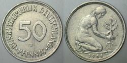 ALMANYA 50 PFENNİG 1966 J= HAMBURG DARBI.