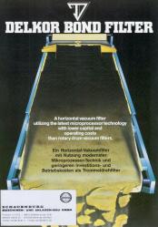 Delkor Bond Filter - A Horizontal Vacuum Filer Ultizing the Latest Microprocessor Technology With Lower Capital and Operating Costs Than Rotary Drum Cacum Filters / Ein Horizontal-Vakuumfiler mit Nutzung Modernsiter Mikropozessor-Technik und Geringeren Investitions- und Betriebskosten als Trommeldrehfilter - Kuşe Kağıda, Renkli, Resimli, İlk Baskısı