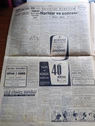 Cumhuriyet Gazetesi - 19 Aralık 1957 - Paris toplantısı yazan Nadir Nadi Başmakale - Paris'te Kıbrıs için mühim müzakereler - Adnan Menderes dün Paris'te Eisenhower'le görüşürken fotoğraf - Kıbrıs için toplantı müsaadesi verilmedi  - Büyük Millet Meclisi dün hadiseli bir toplantı yaptı - kapatılan sendikalar meselesi görüşülürken kavgalar oldu karışıklık 15 dakika sürdü - Kıbrıslı Türklerin yeni ikazı - Batı Trakya Türkleri eziliyor - münazara Türkler ecnebilerle evlenmeli mi evlenmemeli mi fotoğraf - Bir genç kız kendisini iğfal ettiği için 1 yıldır hapishanede yatan gençle evleniyor - Beyazıt meydanı bugün trafiğe açılıyor - Ratip Tahir Burak'ın dünkü duruşması - Haldun dormen tiyatrosu Hedda Gabler piyesine temsile başlamıştır fotoğraf - Fenerbahçe ve Galatasaray Ankara'da Galip - çiçek aşısını kim bulmuş yazan Burhan Felek - Mevlana pulları yüzünden bir dava açılıyor - Devlerin Aşkı filmi başrollerde Elizabeth Taylor Rock Hudson Beyoğlu Lale ve Elhamra sinemasında - Beşiktaş Legia