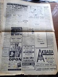 Cumhuriyet Gazetesi - 19 Aralık 1957 - Paris toplantısı yazan Nadir Nadi Başmakale - Paris'te Kıbrıs için mühim müzakereler - Adnan Menderes dün Paris'te Eisenhower'le görüşürken fotoğraf - Kıbrıs için toplantı müsaadesi verilmedi  - Büyük Millet Meclisi dün hadiseli bir toplantı yaptı - kapatılan sendikalar meselesi görüşülürken kavgalar oldu karışıklık 15 dakika sürdü - Kıbrıslı Türklerin yeni ikazı - Batı Trakya Türkleri eziliyor - münazara Türkler ecnebilerle evlenmeli mi evlenmemeli mi fotoğraf - Bir genç kız kendisini iğfal ettiği için 1 yıldır hapishanede yatan gençle evleniyor - Beyazıt meydanı bugün trafiğe açılıyor - Ratip Tahir Burak'ın dünkü duruşması - Haldun dormen tiyatrosu Hedda Gabler piyesine temsile başlamıştır fotoğraf - Fenerbahçe ve Galatasaray Ankara'da Galip - çiçek aşısını kim bulmuş yazan Burhan Felek - Mevlana pulları yüzünden bir dava açılıyor - Devlerin Aşkı filmi başrollerde Elizabeth Taylor Rock Hudson Beyoğlu Lale ve Elhamra sinemasında - Beşiktaş Legia