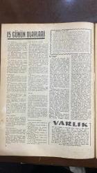 VARLIK SANAT VE FİKİR DERGİSİ - SAYI : 594 - 15 MART 1963 - YAŞAR NABİ - TALİP APAYDIN - HASAN ŞİMŞEK - HAYRETTİN UYSAL - CEVDET ATMACA - ATTİLA İLHAN - ANDRÉ MAUROIS - FAIK BAYSAL - RÜŞEN HAKKI - CEYHUN ATUF KANSU - TÜLAY ORTAÇ - JEAN MISTLER - ŞAHİNKAYA DİL - HALDUN TANER - M. MENEMENCİOĞLU - MESUT TARCAN - YAHYA BENEKAY - CAVİDAN TÜMERKAN - ERSAN SÖZER - YILMAZ AYBAR - ALİ DÜNDAR - AM BONDAR - OSMAN BOLULU - MUZAFFER UYGUNER - GAETAN PICON - OSMAN TÜRKAY - TARIK DURSUN K. - YETKİN ARÖZ - FARUK YENER - H. ZEKAI YIĞITLER - HÜSEYİN KARAKAN - ATTİLA BÜYÜKTUNÇAY - ADNAN ARDAĞI - M. CELAL ERTUĞAY - S. GÜNAY AKARSU - M. ALPTEKİN - GÜNAY DEMİRAY - EDİZ İLHAN - MUSTAFA CEVEN - BAHATTİN YALÇIN - HEINRICH BÖLL - ÇETİN A. ÖZKIRIM - BAHATTİN AKAY - ERSKINE CALDWELL - ORHAN HANÇERLİOĞLU - MIGUEL DE UNAMUNO - TRUMAN CAPOTE - JAMES T. FARRELL - ALBRECHT GOES - SIGRID UNDSET - JULIEN GREEN - FRANCIS CARCO - RING LARDNER - JOSEPH KESSEL - JULES ROMAINS - HERMAN MELVILLE - A. ŞİNASİ HİSAR   - 22 SAYFA