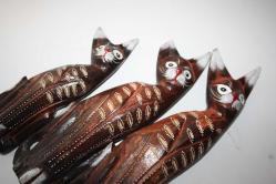 AHŞAP EL YONTMASI 3 LÜ KEDİ  (ANTİK KOLİ 22