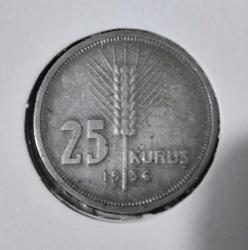 25 KURUŞ 1936  GÜMÜŞ