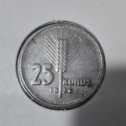 25 KURUŞ 1936 GÜMÜŞ