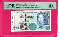 Guernsey 10 Pounds ND 2023 P 57 e Superb Gem UNC PMG 67 EPQ (TK 18 592) ÇİL