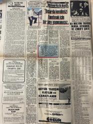 TERCÜMAN GAZETESİ - 24 NİSAN 1985 - SADECE 6 SAYFADIR -Özal-Celal Bayar-Halim Alyot-Nazlı Ilıcak-Ahmet Kabaklı-Mehmet Bahri Ergene-Rauf Tamer-Kasım Önadım-Hasan Gedik-Belma Aksun-Ayhan Başoğlu-Sakıp Sabancı-Mübeccel V. Özsezgin-Milabi Özyoruk-Erdin Uygur-Başbakan Turgut Özal “Kabinede değişiklik yok” dedi ve ekledi-Gazetecileri atlatmaktan zevk alıyorum-Demokraside 65. yılımızı kutladık-Meclis’te iki çınar-Tarih 65 yıl sonra canlandı-Konsey’de solcu oyunu bozuldu-River Clyde’in hikayesi-Şair Panos gözyaşları arasında toprağa verildi-Panos’tan 2 dörtlük-Ermeniler’in gösteri günü-Metris’teki mahkumlar çocuklarıyla hasret giderdi-Bulgarlar’a göre Yusufçu casus değil-Sünnet ayet ve demokrasinin kollaması-Yalanlar mezarlığı-80 bin asker çıkarmaya hazırlanıyor-Halk Bankası kredi vermekte yetersiz kaldı-İpekböcekçiliği darboğaza girdi-Üretici tavuğunu kesime gönderiyor-ABD’de Türk gemilerine yük verilmiyor-İngilizler “etobur”luktan vazgeçiyor-Merserizeden örülmüş güllü bluz-Malkoçoğlu Ayhan B