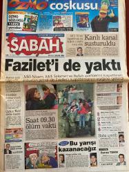 SABAH GAZETESİ DOĞUM GÜNÜ HEDİYESİ - 23 MART 1999 - TAM TAKIM 34 SAYFADIR -Erbakan-Bülent Ecevit-Kutan-Çetin-Yavuz Donat-Refik Durbaş-Feldkamp-Sifo-Del Solar-Campbell-Milne-Erman Toroğlu-Baliç-Yıldırım-Löw-Ruhat Mengi-Ahmet Vardar-Abdullah Turhan-Nazımettin Veziroğlu-Patrick Mc Donnell-Mort Walker-Dick Browne-Tom Armstrong-Sergen-Sedat Peker-Hakan Ural-Azer Bülbül-Gülben Ergen-Yasemin Koşal-Güngör Mengi  Fazilet’i de yaktı-Kanlı kanal susturuldu-Saat 09.30 ölüm vakti-Bu yarışı kazanacağız-Kartal’ın dirilişi-Milne’in ince hesabı-Küçümseyeni atarım-Fener’de Baliç şoku-Yıldırım’dan terapi-Erbakan’la görüşmemiş-Sergen DGM’de-Boyut’lu vurgun-Hakan Ural’a 4 ay hapis-Azer Bülbül askere gitti-Gülben Ergen’in Porsche davası-Yasemin Koşal’a tarihi dava-İlaç sahtekârı-dr.Babuna-Bebelere özel kaset-Oscar bol sürprizli olsun-James coburn-Judi Dench-Gwyneth Paltrow-Roberto Benigni-Zülfü Livaneli-Çocuklar dayak mağduru-Murat Birsel-Refik Durbaş-Sabancı Carrefoursa’nın temeli-Burhan Özfatura