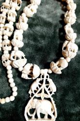 FİLDİŞİ OYMA  KOLYE UZUNLUK 50 CM