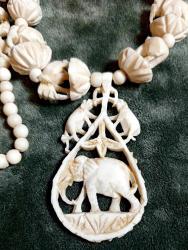 FİLDİŞİ OYMA  KOLYE UZUNLUK 50 CM