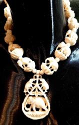 FİLDİŞİ OYMA  KOLYE UZUNLUK 50 CM