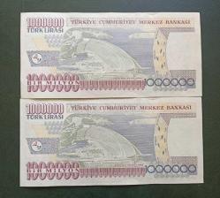 7 Emisyon R 08 962182-83 Seri Takipli 1 milyon lira Çil altı