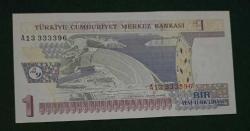 8 EMİSYON A 13 333396 SERİ 1 YENİ TÜRK LİRASI ÇİL