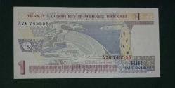 8 EMİSYON A 76 745555 SERİ 1 YENİ TÜRK LİRASI ÇİL