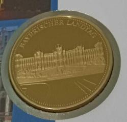 Almanya Bayerischer Lanthag (ön yüz altın arkası gümüş Kaplama) Madalya ilk gün damgalı Pullu Özel zarfında