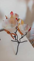 vintage metal ferforje çiçekli mumluk & 28 cm