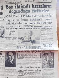 Cumhuriyet Gazetesi - 12 Kasım 1946 - partilerin hataları yazan Nadir Nadi Başmakale - Türk dış siyaseti vesilesi ile bir tartışma - Tevfik Rüştü Arasın Ulus gazetesine gönderdiği mektup ve Falih Rıfkı Atay'ın cevabı - son iktisadi kararların doğurduğu neticeler - Konya valisi İzzettin Çağpar Ankara valiliği'ne getirildi - Celal Bayar ve Adnan Menderes Manisa'da - Halk Partisi'nin Ocak kongreleri devam ediyor - Türk Yunan dostluğunu kundaklamaya çalışanlar - Bolu savcısı Zahid Tor dün Haşmet Orbay'ın idamını istedi - Devlet Deniz yolları umum müdürlüğü baş acentacısı İlhami Perk gazetecilerle görüşürken fotoğraf - Ticaret Bakanı Atıf İnan fotoğraf - Cemal Nadir karikatür - herkes memnun filmi Sümer sinemasında - Eski Meclisi mebusan Reisi Halil Menteşe'nin hatıraları yazı dizisi - Gök Korsan oyunu şehir dram tiyatrosunda - gerçek gazetesi aleyhine açılan dava - yunanistan'dan 700 muhacir daha geldi - Yavuz Sultan Selim Ağlıyor yazan Feridun Fazıl Tülbentçi yazı dizisi - radyo programı