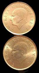 1991 500 Lira Çil (Sık Saç Seyrek saç baskı)