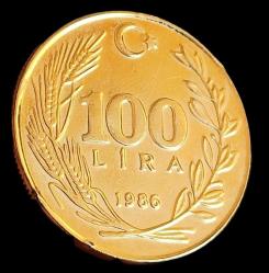 1986 100 Lira (Altın Kaplama)