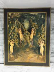 Antika Avrupa Ahşap Üzerine Muazzam Boyama Tablo