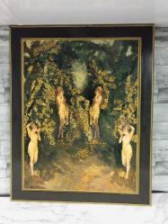 Antika Avrupa Ahşap Üzerine Muazzam Boyama Tablo