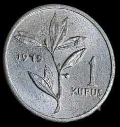 1975 1 Kuruş Çil Aliminyum 0.40g Nadir
