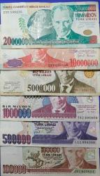 7. Emisyon  Kağıt Para Lotu Milyon Set Karışık Kondüsyondadır.