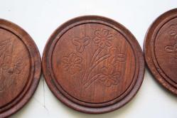 AHŞAP BARDAK ALTLIĞI DESENLİ  TAKIM 6 ADET  (İ6 KASA