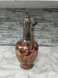 Antika Bolu Osmanlı Kızıl Bakır İbrik