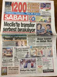 SABAH GAZETESİ DOĞUM GÜNÜ HEDİYESİ - 27 HAZİRAN 1992  - TAM TAKIM 22 SAYFADIR -Meclist’te transfer serbest bırakılıyor-Sinan çetin-Hülya avşar-Cem Özer-Süleyman Demirel-Nevzat Dönmez-Tanju Çolak-Tanju’ya gıyabi tutuklama kararı-Michael Jacksonun Münih konseri-Hülya Avşar mavi melek-Cem Karaca-Fikret Hakan-Meral Konrat-Aşkın Nur Yengi-Danimarka Şampiyonu-Turgay Şeren-Emre aygen-Yavuz Gürel-Vogts-Zafer atamer-İsveç’te son kavga-Capriati tam gaz-Bahadır çokişler-Beşiktaşlı Kadir-Bolic Kosa’dan iyi-Ordonewitz-Cengiz Yarbağ-Mrkela-Ahmet Ziya Öztürk-Mem-u Zin-Türkan Şoray-Gülser ersoy-Zerrin özer-Alev sayın-Osman yağmurdereli-Pervin Şahin-İbrahim tatlıses-Yeşim anıl-Nükhet duru-Akın uğurlu-Serap tokgöz-Bülent Nargaz-Atilla Yelken-Demet akbağ-Rasim Öztekin-kendi kendilerini ihbar ediyorlar-Hıncal Uluç-Cengiz Çandar-otomobilde nostalji-Sarayda gümüş yılı-Mustafa akın-Sinan yük-Isabella adjani-Vanessa paradis