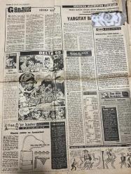TERCÜMAN GAZETESİ - 28 MAYIS 1969 - SADECE 4 SAYFADIR -Türkeş-Bayar-İnönü-Suna San-Fuat Kacar-Ahmet Kabaklı-Şükrü Baban-Mehmet Ali Sebük-Belma Aksun-Rauf Tamer-O. Filiz-Necmi Tanyolac-Metin Oktay-Kemal Kahriman  Huzursuzluğun kaynağı tabii senatörlerdir-Konuşunca esaslı konuşacağım-İnönü siyasi haklar bir ahlaki sefer çıkar dedi-Hareketim hadiselerle bağlı-Şihhatiyetim çok iyiyim ve kendimi zinde hissediyorum-Eşeği boyayıp babasına sattıktan sonra-Kayserililer Erzurum pastırması Çemenleyip Kayseri malı diye satıyormuş-İlahiyat fakültesini kapatmak hıyanet olur-Malezya’dan sonra Sudan-Yargıtay başkanı konuştu-Görüşler düşünceler fikirler-Hesap kitap-1942-Fezda 1 gün Uzun sözün kısası Hayko’nun intikamı-Bir nükte bir ışık Türkiye için Azerbeycan örneği Spor Toto sezonu 52 haftaya çıkarılacak-Bazı AP milletvekilleri meclisi terk etti-Toplum polisinin yetkileri artırılmalı-Bir şair intihar etti-Gecik kalmadınız kupon sıra mecburiyeti yok-PTT Pierikos’la karşılaşıyor-Gribi önleyici ilaç bul