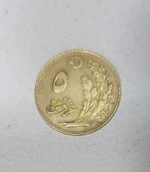 1924/1340 YILI 1.EMİSYON BRONZ 5 KURUŞ ÇİL ALTI KONDİSYONDA