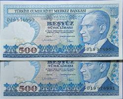 7.Emisyon 500 Türk Lirası ÇİL Seri Takipli