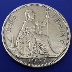 Birleşik Krallık 1 Penny , 1937  İngiltere