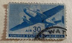 Amerika Birleşik Devletleri Pulu - Unıted States Stamp - Postadan Geçmiş Pul Filateli - Damgalı - Uçak Temalı Pul , 30 PARA  - YABANCI PULLAR - NOSTALJİK DOĞUM GÜNÜ HEDİYESİ