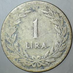 TÜRKİYE CUMHURİYETİ GÜMÜŞ 1 LİRA 1947.