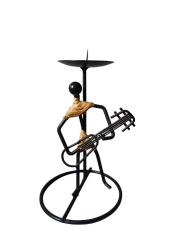 vintage gitarist temalı metal mumluk & 16 cm