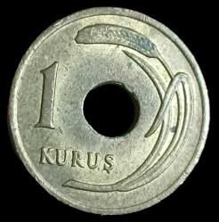 1948 Delikli 1 Kuruş Çil
