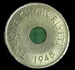 1948 Delikli 1 Kuruş Çil