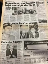HÜRRİYET GAZETESİ DOĞUM GÜNÜ HEDİYESİ - 25 HAZİRAN 2000 -TAM TAKIM 46 SAYFADIR -Oktay Ekşi-İlber Ortaylı-Murat Bardakçı-N.Ergin-Halil ÖZKAN-İlhan Söyler-Urguay Şeren-Salih Keçeci-Yener ALTUNBAŞ-Nezih Açıkgoz-Vladimir Putin-Süleyman Demirel-Madeleine Albright  Bir yumrukta dağıldık-Hırsımın kurbanıyım-Ah Alpay vah Arif-4 yıl önce 4 yıl sonra-Alpay’dan özür-Silahsız Kuvvetler sözü bulundu-Desedinin desteği de Osmanlı Padişahı’na yeter oldu-Türkiye’nin en büyüğü şirketi halka açılıyor-3 aylık bilanço %15.3’ü yaralı-Aslında hiç rakı sevmezdi-Borsadan 6 milyar dolar çektiler-70’li yıllara dönüş modası-Serdar Ortaç jandarma ağlattı-İpeksiç haremimi Bodrum’da açtı-Rusya’da aç mahkumlar balık avına gönderiliyor-Putin Baba’nın yolunda-Emrin olur Albright  Euro 2000