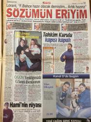 HÜRRİYET GAZETESİ DOĞUM GÜNÜ HEDİYESİ - 17 OCAK 2002 -TAM TAKIM 32 SAYFADIR -Sibel Can-Lara Falay-Bush-Bülent Ecevit-Rahşan Ecevit-Laura Bush-Oktay Ekşi-Ertuğrul Özkök-Muharrem Sarıkaya-Lorant-Fatih Akyel-Ogün Temizkanoğlu-Hami Mandıralı-Lucescu-Berkant-Batista-Halil Özkan-Altan Tanrıkulu-İlhan Soyler-Nihat Kahveci-Levent Kırca-Oya Başar-Pelin Batu-Mustafa Altıoklar-Aşkın Nur Yengi-Haluk Bilginer-Cem Kurtoğlu-Deniz Akkaya-Pakize Suda  Telaştan radara yakalandı-Üç intiharda da aynı isim çıktı-ABD ile ekonomide yeni dönem açılıyor-Bu tuhaf hesabı kimse anlamadı-İnsan onurunu zedeleme suçu geliyor-Sözümün eriyim-İkizlerimi karıştırıyorum-Tahkim Kurulu kapısı kapalı-Ogün: Yenildiğimizde G.Saray’ı dövmüyorum-Hami’nin rüyası-Aslan gibisiniz-Kendime yeni yeni geliyorum-Batista üzgün-Süper Marinho-Nihat gidiyor-AIDS iftirasına trilyonluk dava-Aşkın Nur aşık olunacak kadın-Kozlarını tiyatroda paylaşacaklar-Yerli Beyaz Gölge  Dizi/Film/Tiyatro: Yılan Hikayesi-Son-Amelie-Oğul Odası-Yüzüklerin Efe