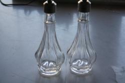 2 ADET CAM KOLONYA ŞİŞESİ - GELİN ŞİŞE - GÜMÜŞ OSMANLI KAPAKLI + PLASTİK TIPALI  (İ6 KASA