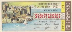 Milli Piyango Bileti 9 Mart 1978 Çeyrek Ç Harfi